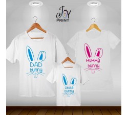 Tris T-shirt/body Pasqua Bunny's family
