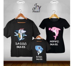 Tris T-shirt  Shark Nero