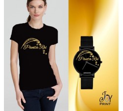 Tshirt+orologio panta rei nero e oro