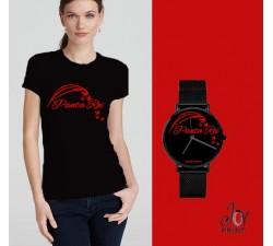 Tshirt+orologio panta rei nero e rosso