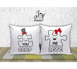 Coppia di cuscini  Personalizzati Love PUZZLE