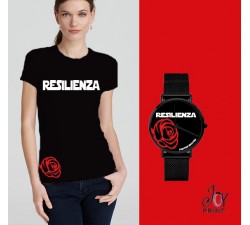 Tshirt+orologio Resilienza nero e rosso