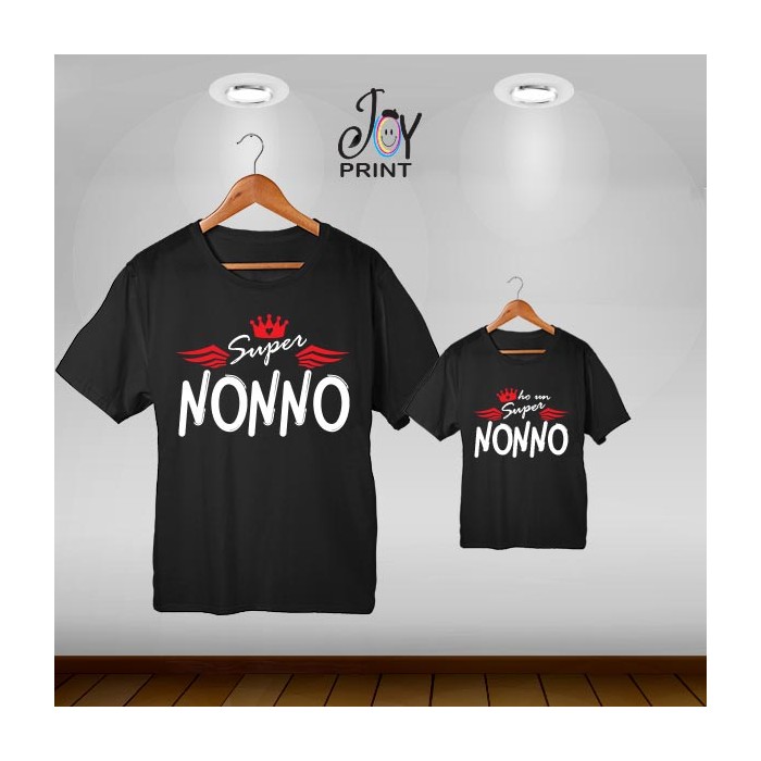 Coordinato t shirt festa dei nonni Eroi nero