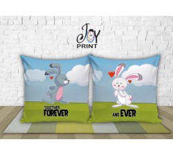 Coppia di cuscini  Personalizzati Love RABBIT