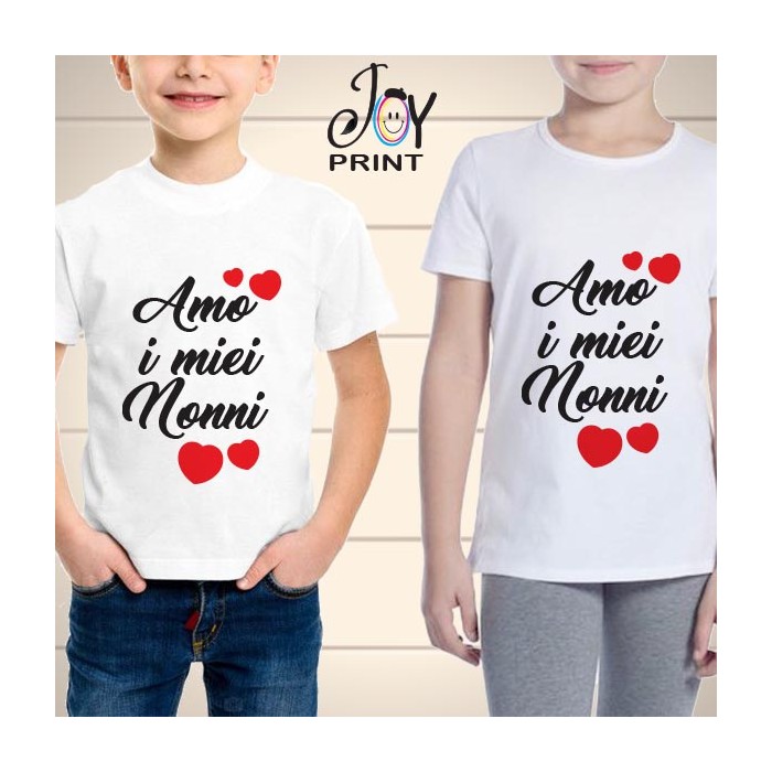 T Shirt bambino Festa dei Nonni Vi amo