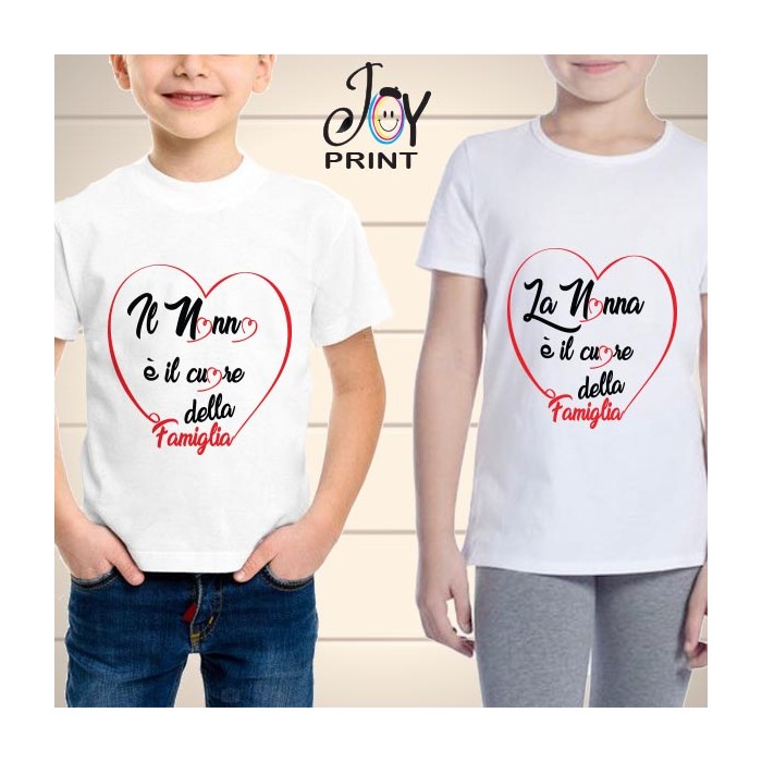 T Shirt bambino Festa dei Nonni Heart Family