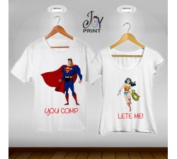 Coppia di tshirt Superman e Wonderwoman