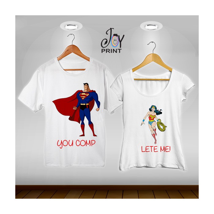 Coppia di tshirt Superman e Wonderwoman