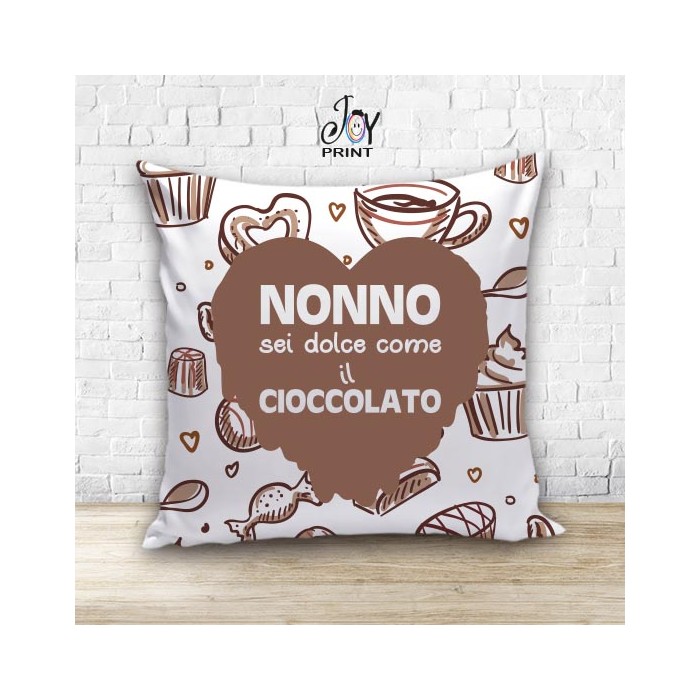 Cuscino Personalizzato idea regalo Festa dei nonni Ciocolate