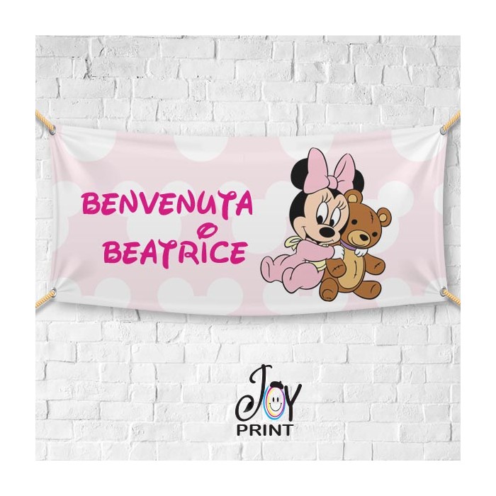 Striscione Nascita Baby Personalizzato topolino e minnie baby