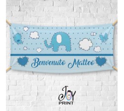 Striscione Nascita Baby Personalizzato  Elefante