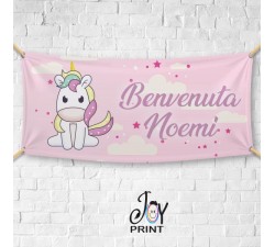 Striscione Nascita Baby Personalizzato  Unicorn