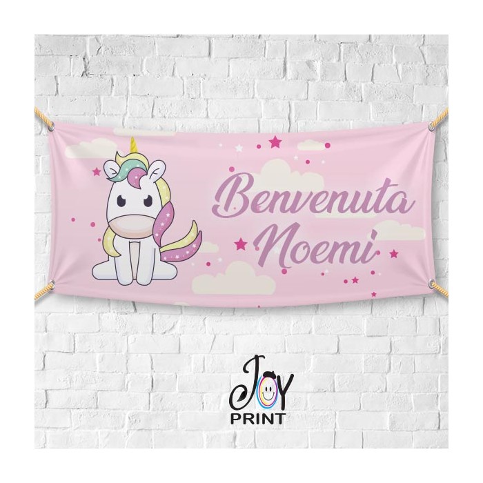 Striscione Nascita Baby Personalizzato  Unicorn