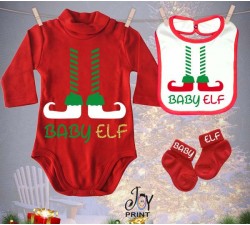 Tris Baby Natale Personalizzato Elf Natale