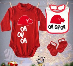 Tris Baby Natale Personalizzato  Oh Oh Oh