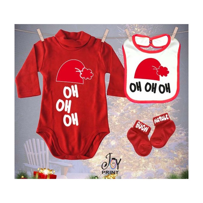Tris Baby Natale Personalizzato  Oh Oh Oh