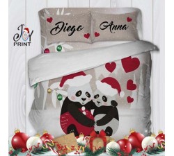 Copripiumino con Federe Natale Panda