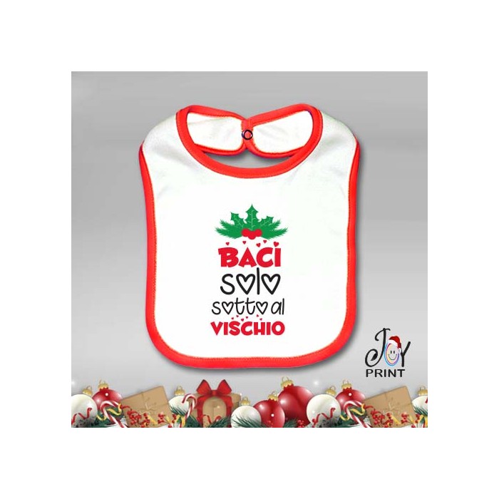 Bavetto Bavetta Bavaglino Personalizzato Natalizio Baci Baci Idea Regalo
