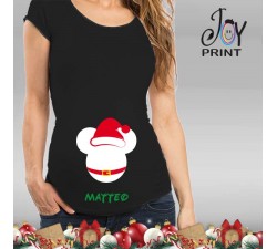 Maglia Premaman Personalizzata Natalizia Mickey Mouse
