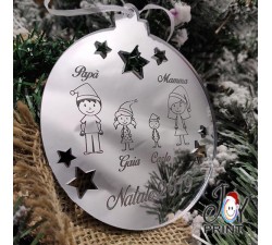 Addobbo Palla in Plexiglass di Natale Personalizzata Family Idea Regalo