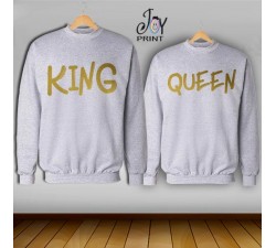 Coppia di felpe king e Queen Oro