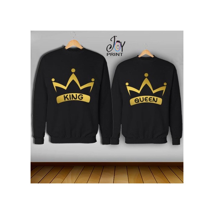 Coppia di felpe king e Queen Oro Corona