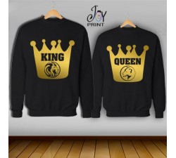 Coppia di felpe king e Queen Oro Leoni