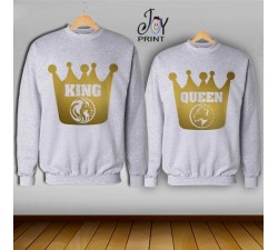 Coppia di felpe king e Queen Oro Leoni