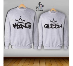 Coppia di felpe king e Queen Graffiti