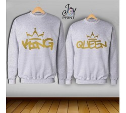 Coppia di felpe king e Queen Oro Graffiti