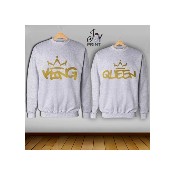 Coppia di felpe king e Queen Oro Graffiti