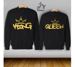 Coppia di felpe king e Queen Oro Graffiti