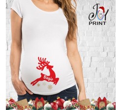 Maglia Premaman Personalizzata Natalizia Renna Idea Regalo