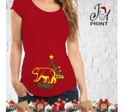 Maglia Premaman Personalizzata Natalizia Orso Idea Regalo