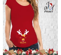 Maglia Premaman Personalizzata Natalizia Christmas Reindeer Idea Regalo