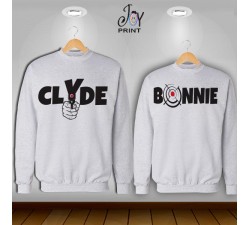 Coppia di felpe Personalizzate Love Bonnie & Clyde