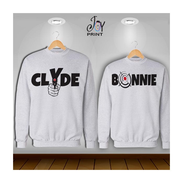 Coppia di felpe Personalizzate Love Bonnie & Clyde