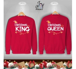 Coppia di felpe Personalizzate Christmas royals red