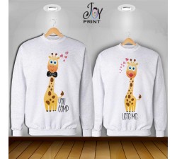 Coppia di felpe Personalizzate Love Giraff