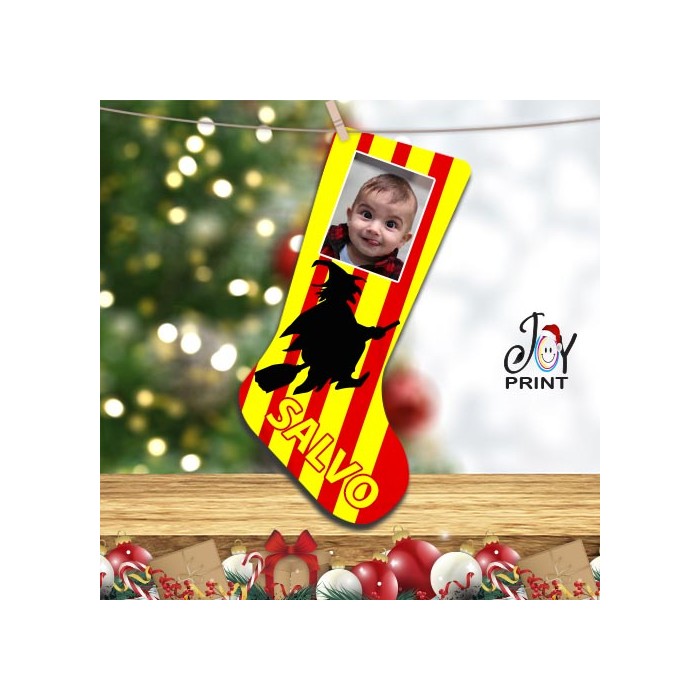 Calza Befana Personalizzata Con Foto e Nome Idea Regalo Benevento Calcio