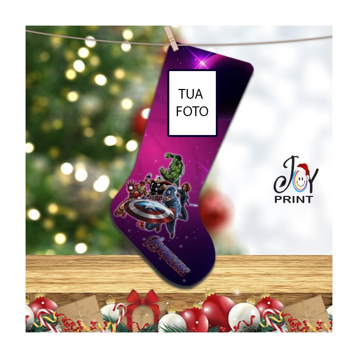 Calza Befana Personalizzata Con Foto Idea Regalo Avengers