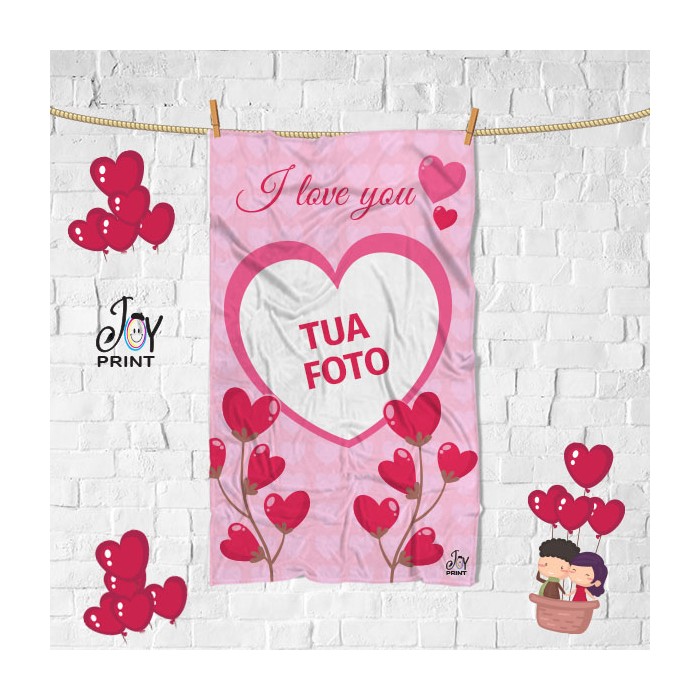 Plaid Personalizzato con Foto love FIORI D'AMORE