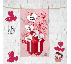 Plaid Personalizzato con Foto love SCATOLA DI CUORI