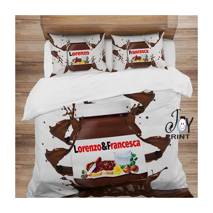 Copripiumino con Federe Personalizzato Crema nocciola idea regalo  Dimensioni Una piazza e mezza 160x220cm