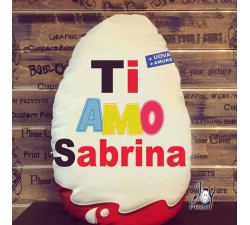 Cuscino Pasqua Sagomato Uovo di cioccolato Ti Amo personalizzato nome