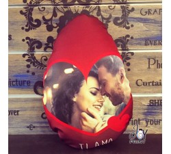 Cuscino Pasqua Sagomato Uovo di Cioccolato Love personalizzato con foto