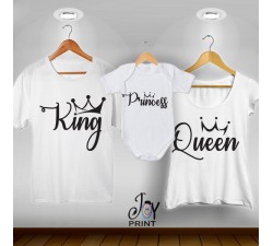 Tris T-shirt/body King e Queen