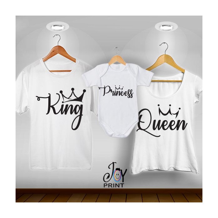 Tris T-shirt/body King e Queen