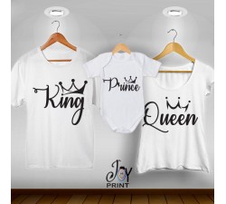 Tris T-shirt/body King e Queen