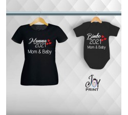 Coordinato T-shirt Personalizzato Festa Della Mamma Rinascita Nero
